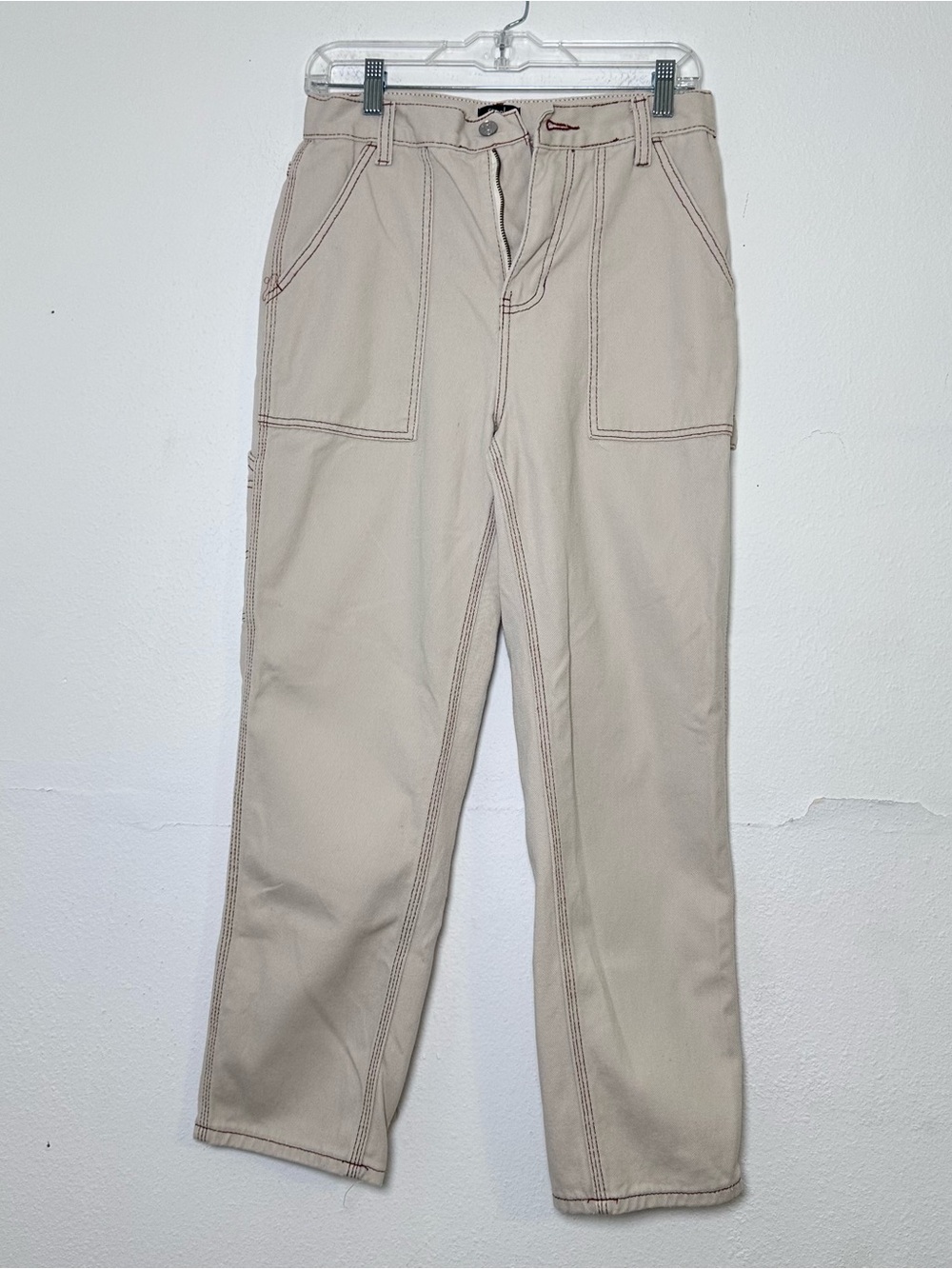 High-Rise Carpenter Jeans in Light Beige/Tan Preppy in Size 5/27 Wide Leg - Picture 3 of 14
